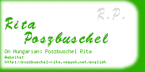 rita poszbuschel business card